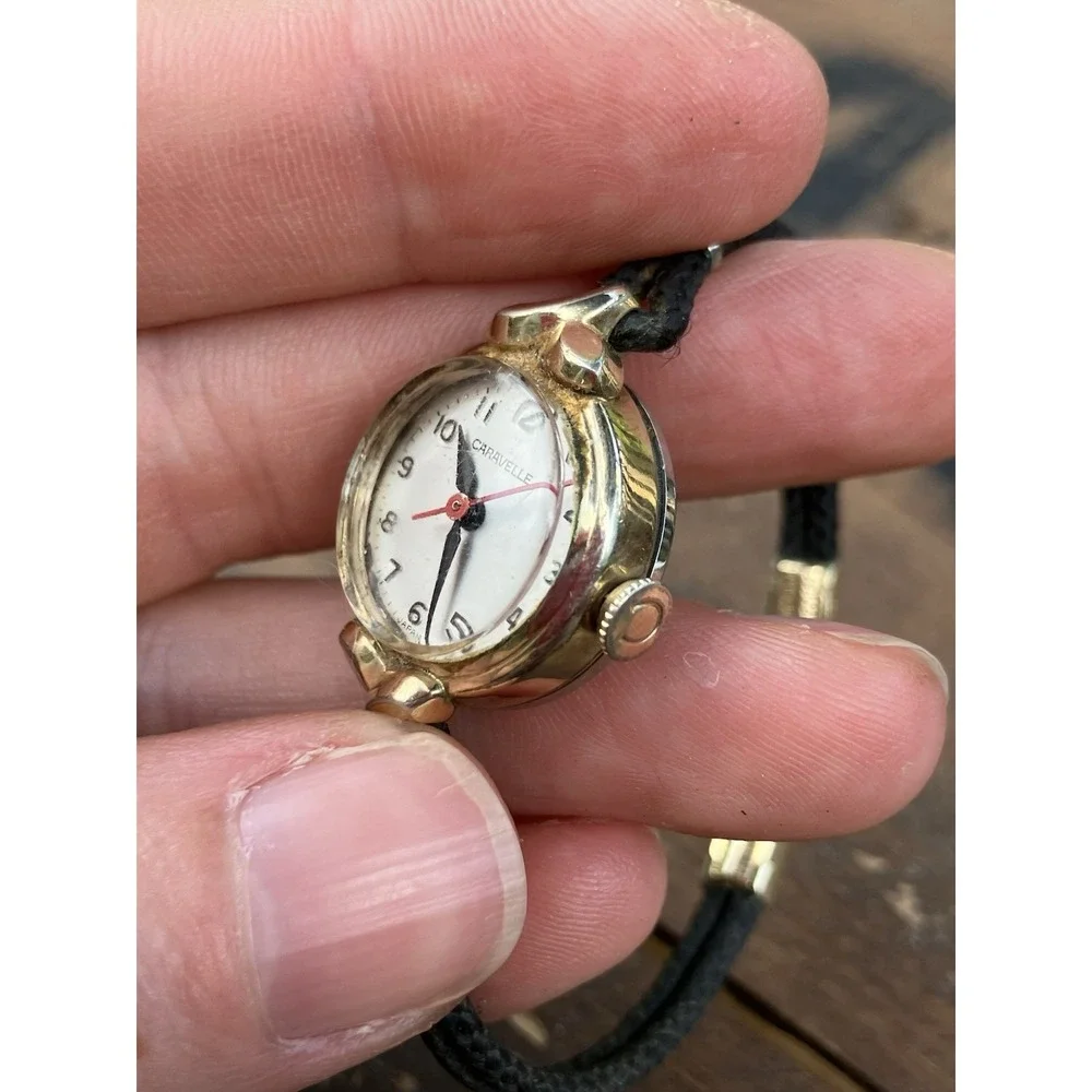 Vintage Caravelle by Bulova Ladies Wind-Up Watch Bracelet Japan Parts/Repair